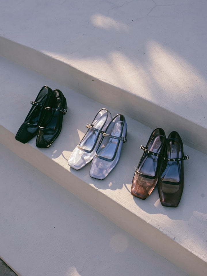 Eyelet Strap Sheer Pumps