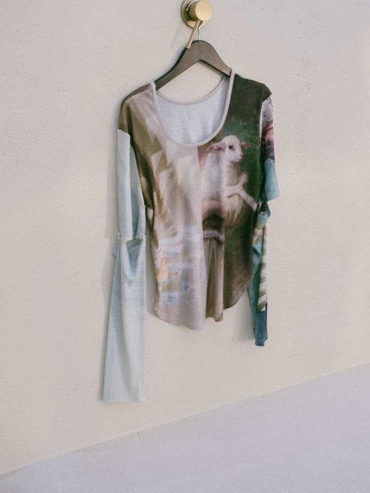 2way Sleeve Art Print Top｜2wayアート柄トップス – MARTE