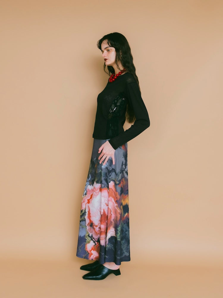 アドーア　スキージーアートプリントスカート ADORE｜◇スキージーアートプリントスカート | Rakuten Fashion(楽天