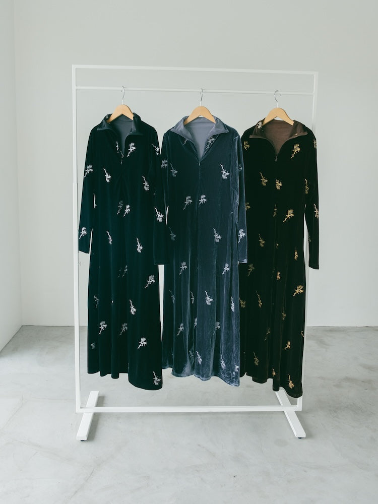 2way Velvet Embroidery Dress