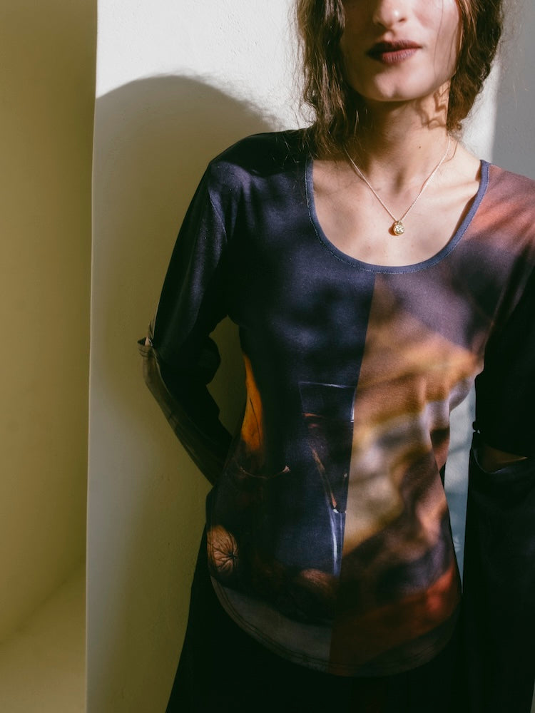 2way Sleeve Art Print Top｜2wayアート柄トップス – MARTE