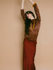 Brown Wave Mesh Top