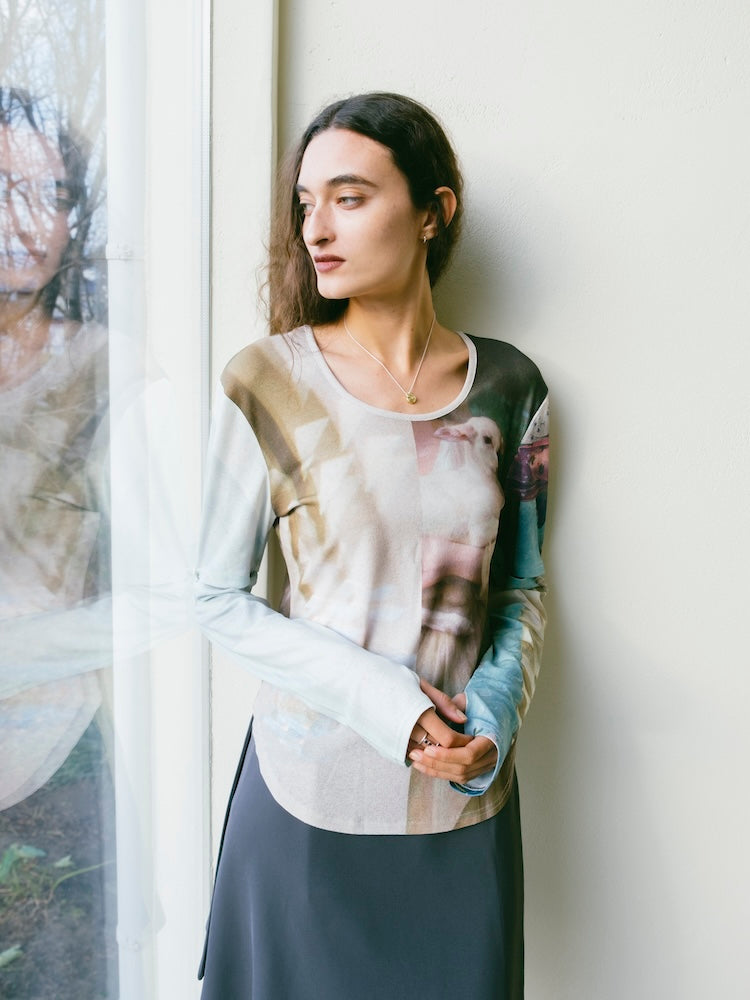2way Sleeve Art Print Top｜2wayアート柄トップス – MARTE