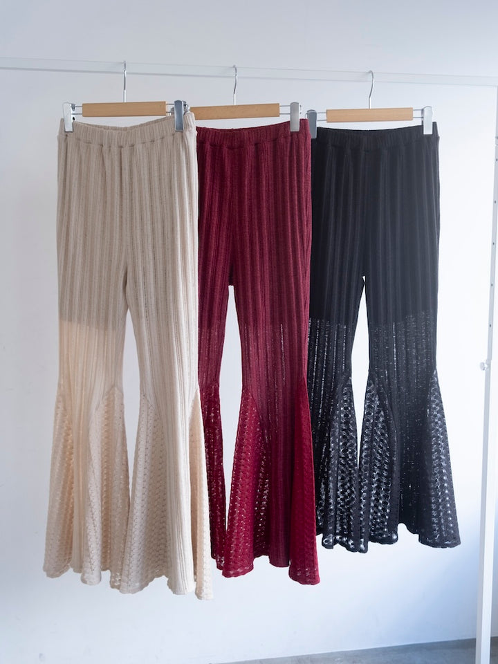【1月21日(水) 12:00予約販売開始】Lace Panelled Flare Pants