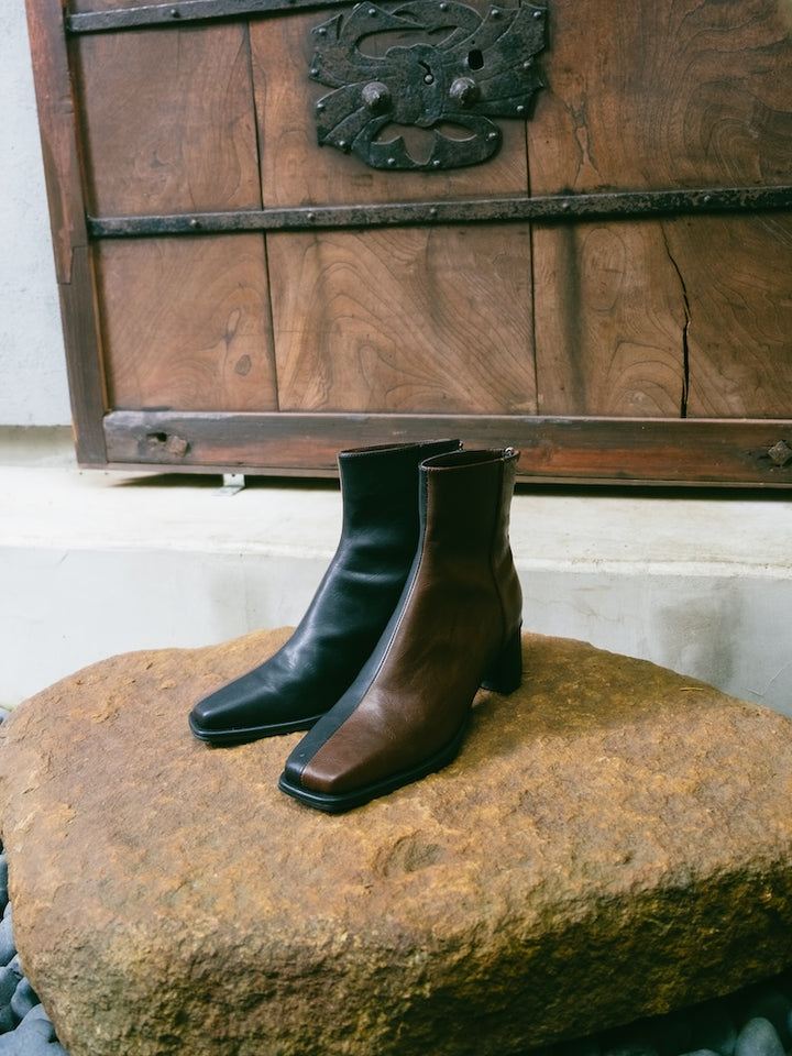 【9月頃 お届け】Bicolor Square Boots