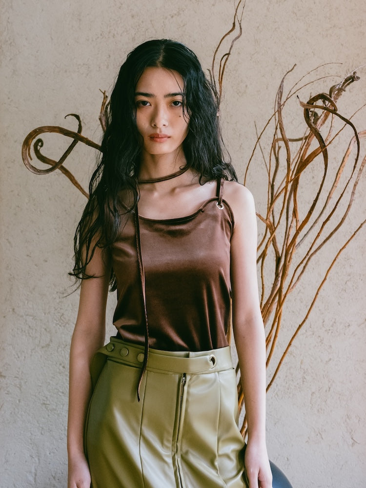 Strap Design Velour Tank Top｜ベロアタンクトップ – MARTE
