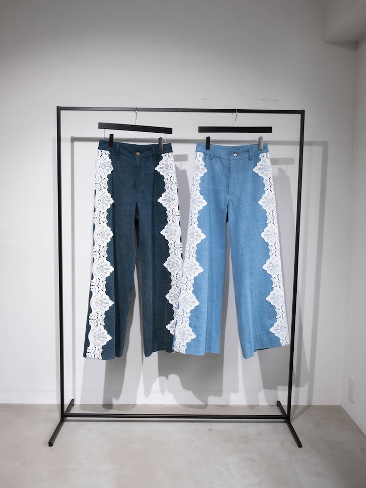 Side Lace Wide Denim