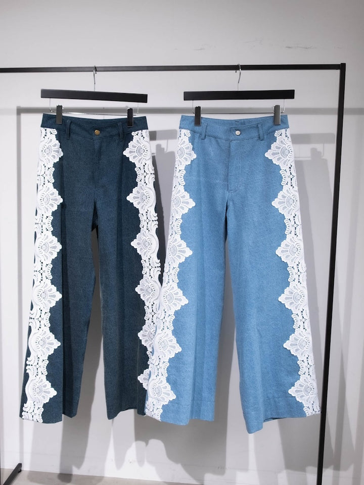 Side Lace Wide Denim