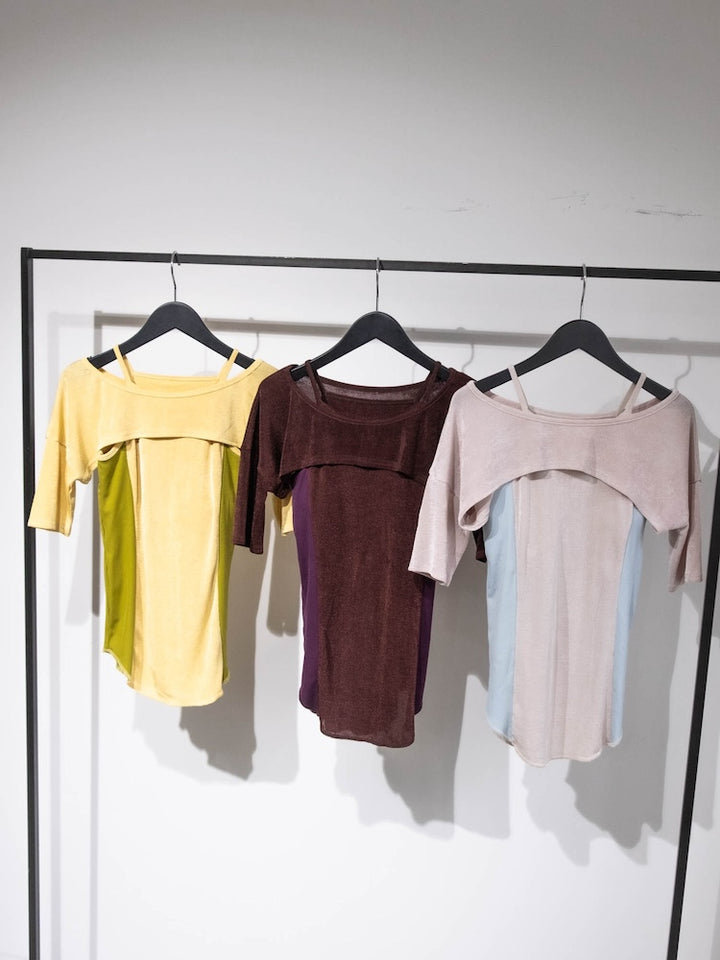 Bi-color Paneled Layered Top