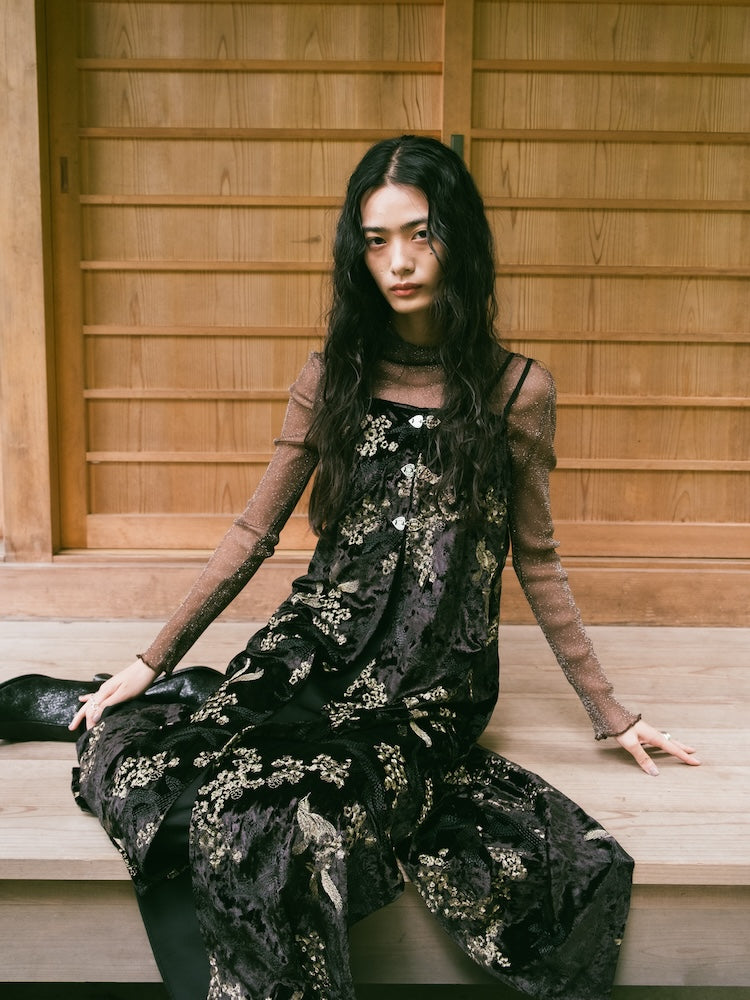 Velour Embroidery Layered Dress｜ベロア刺繍ドレス – MARTE