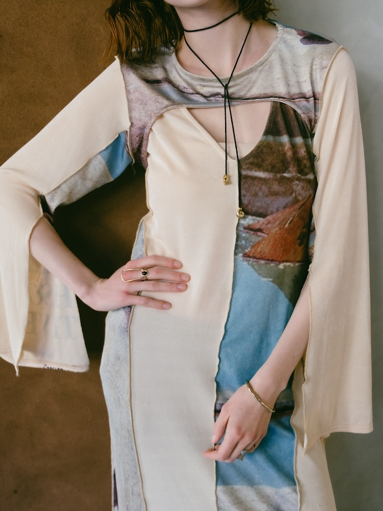 Art Print Layered Dress/アートプリントレイヤードドレス Art Print Layered Dress｜アートプリントレイヤードドレス – MARTE