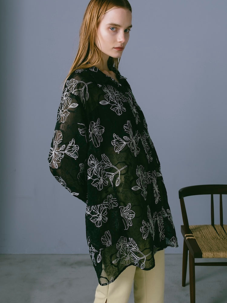Flower Embroidery Over Shirt｜花柄刺繍オーバーシャツ – MARTE