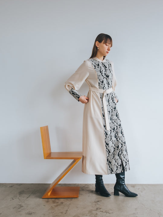 murral candle print sheer dress(purple) - その他