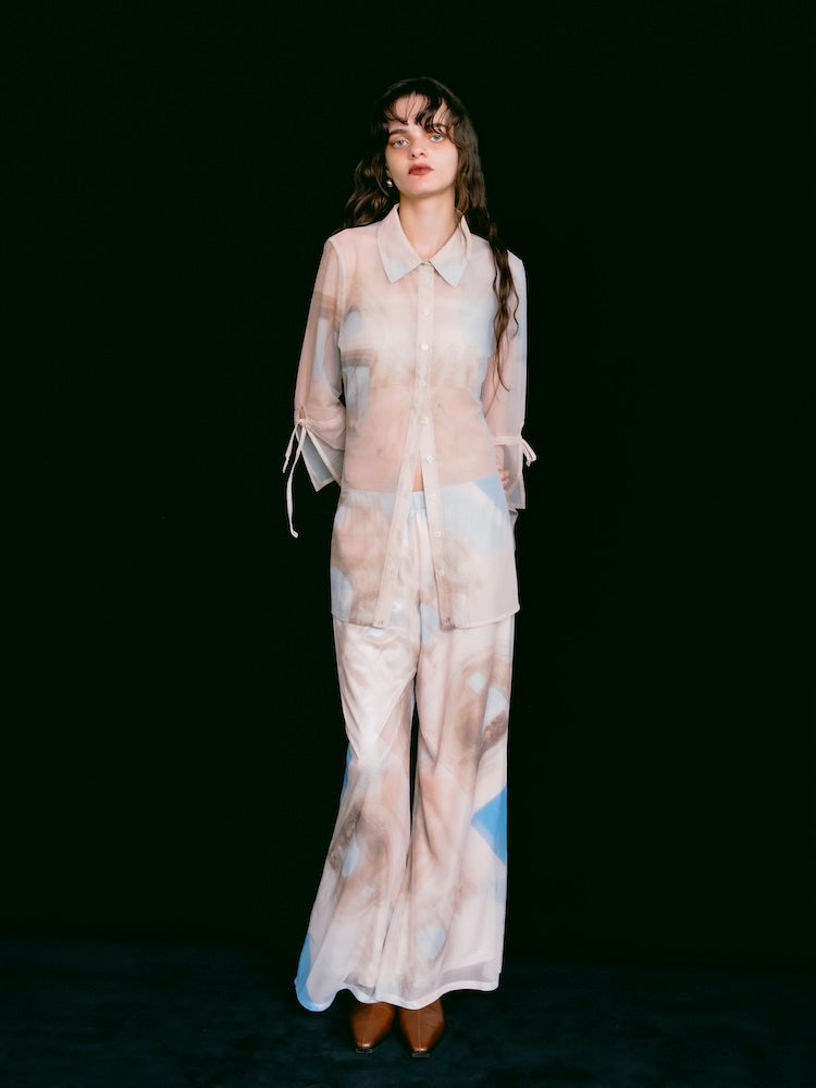 Art Print Sheer Shirt｜アートプリントシアーシャツ – MARTE