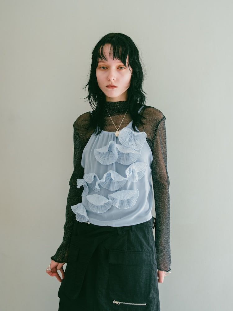Drawstring Flower Motif Camisole｜ドローストリングフラワー