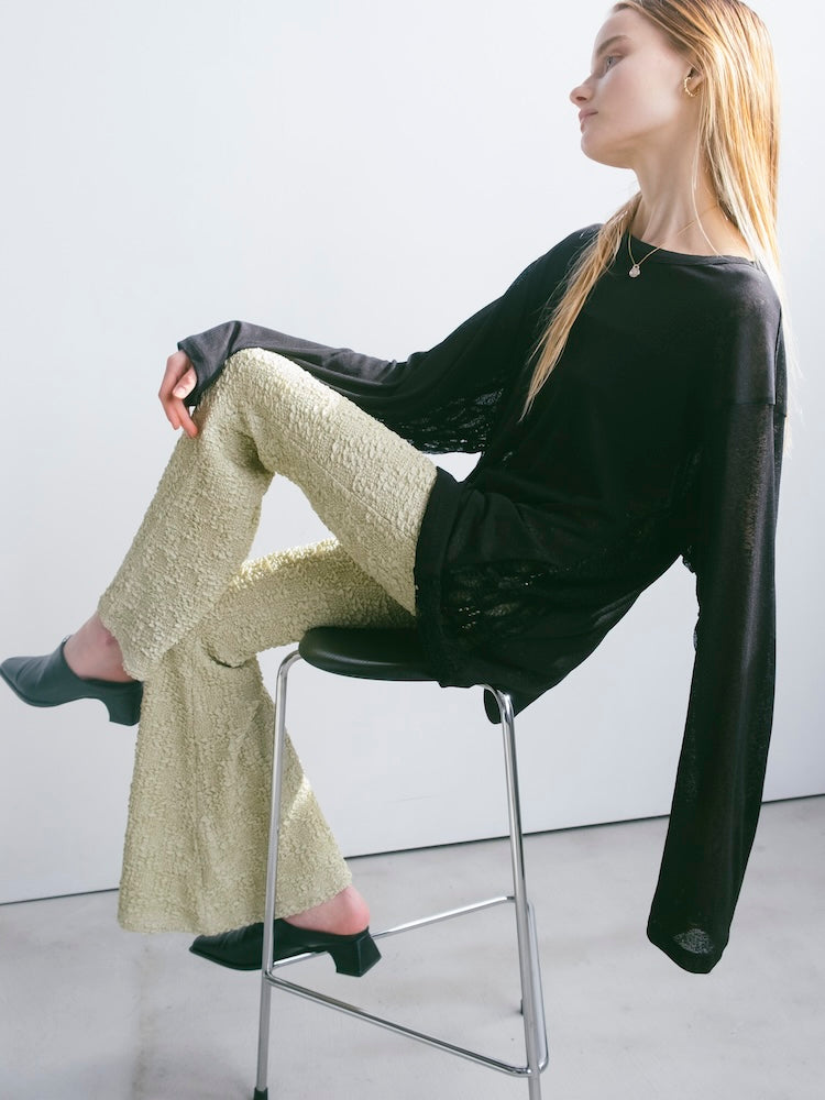 Puff Jacquard Stretch Pants