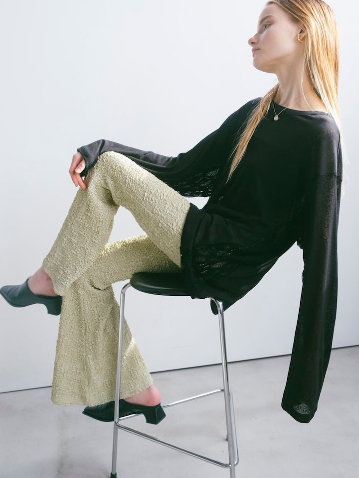 Puff Jacquard Stretch Pants