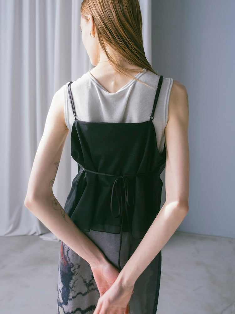 Bi-color Raffle Sheer Camisole｜ラッフルシアーキャミソール – MARTE