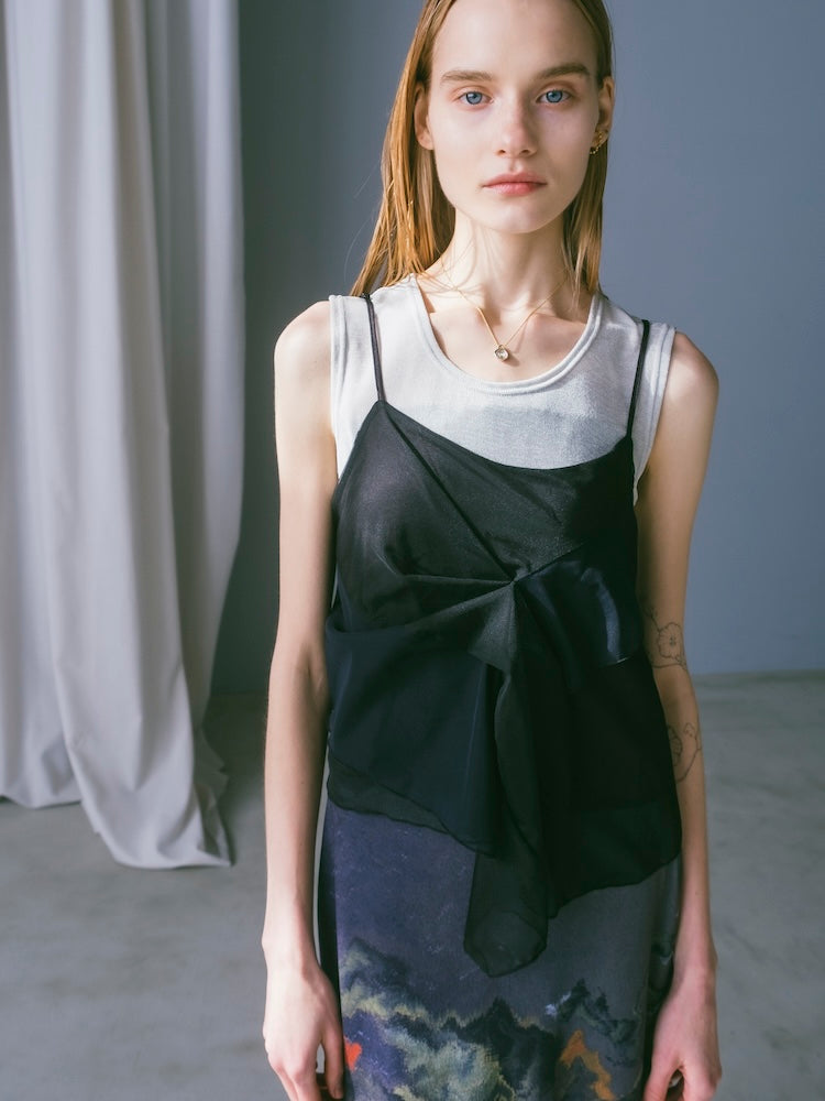 Bi-color Raffle Sheer Camisole｜ラッフルシアーキャミソール – MARTE