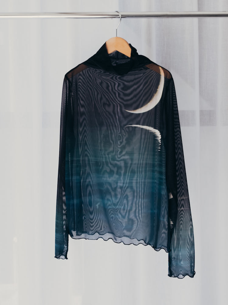 トップス MEER. NECK SLIT SHEER TOP /BLK NECK SLIT SHEER TOP /BLK A514 - MEER.