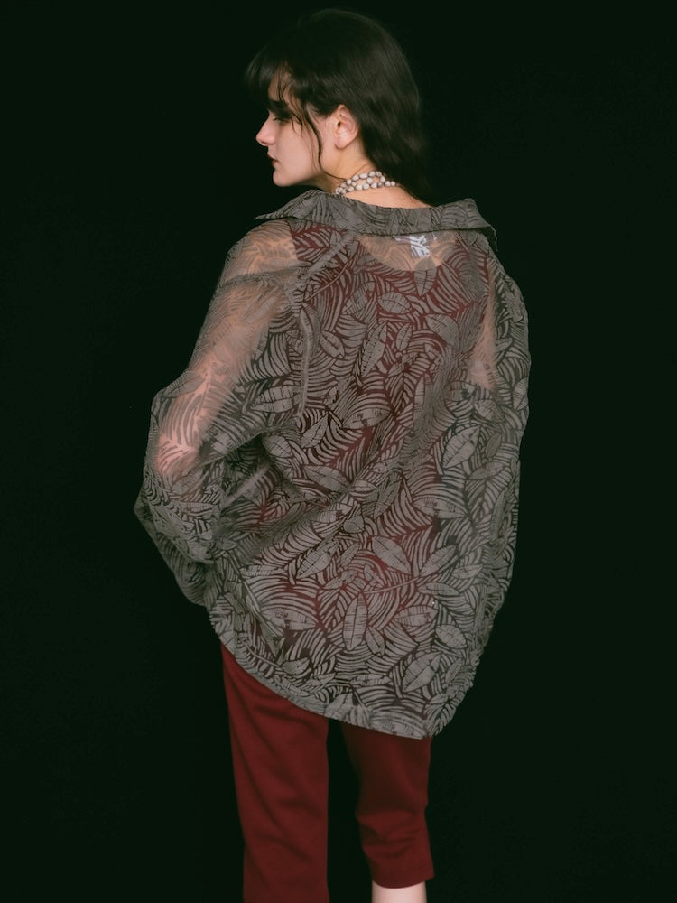 Leaf Sheer Jacquard Shirt
