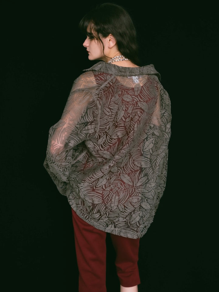 Leaf Sheer Jacquard Shirt