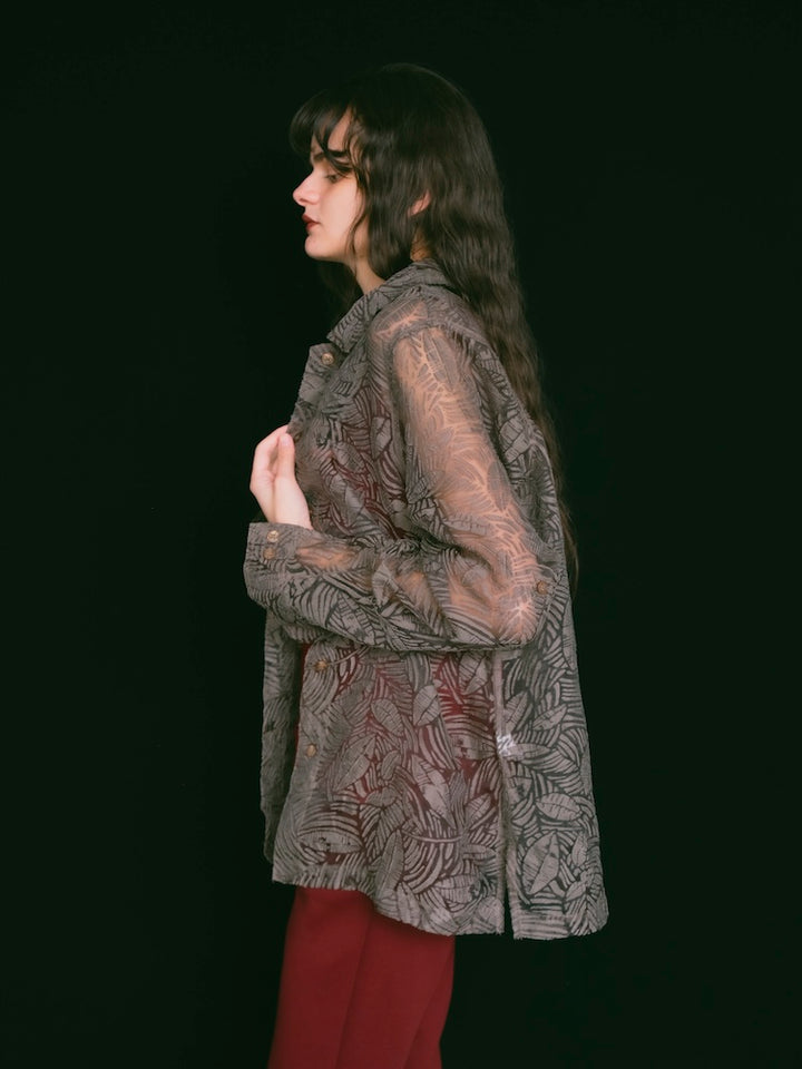 Leaf Sheer Jacquard Shirt