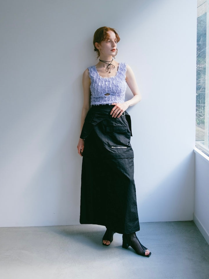 Belted 2way Cargo Skirt / Black