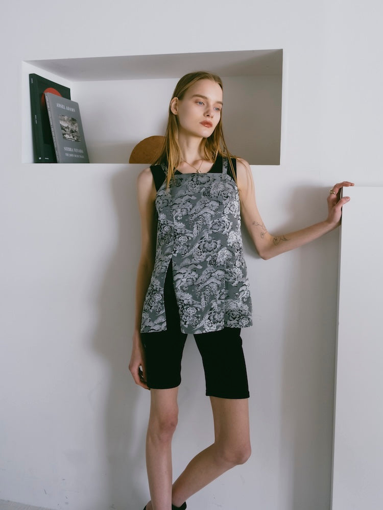 Jacquard Slit Bustier｜ジャガード織りキャミソールビスチェ – MARTE