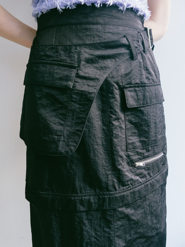 Belted 2way Cargo Skirt / Black