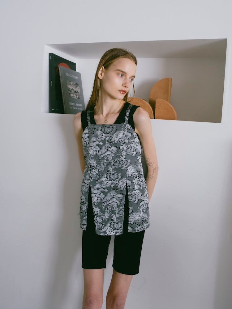 Jacquard Slit Bustier｜ジャガード織りキャミソールビスチェ – MARTE