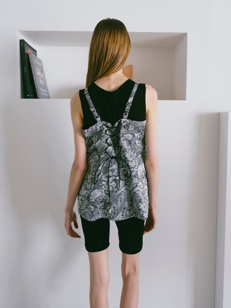 Jacquard Slit Bustier｜ジャガード織りキャミソールビスチェ – MARTE