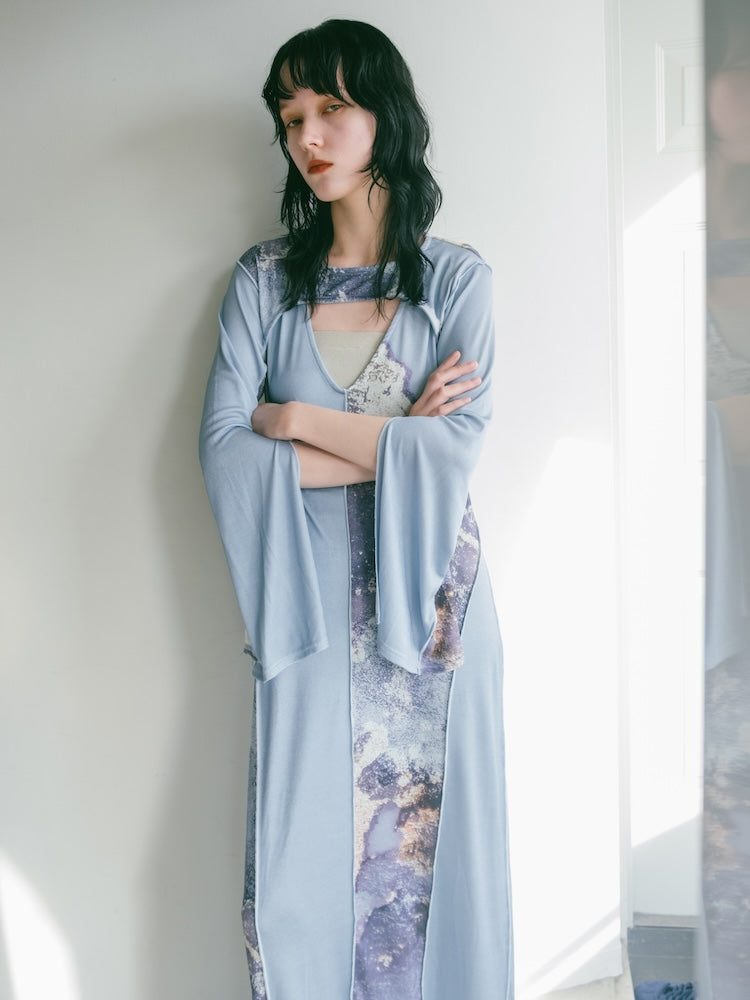 sahara Art Print Layered Dress