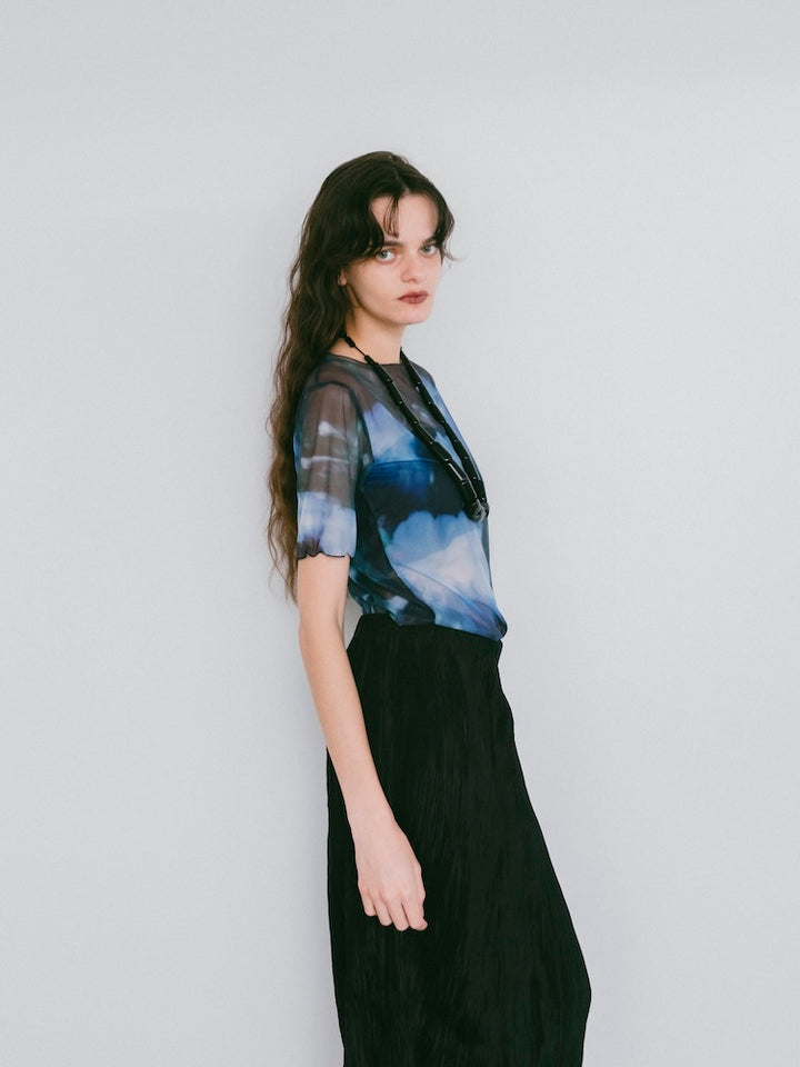 Half Sleeve Sheer Top