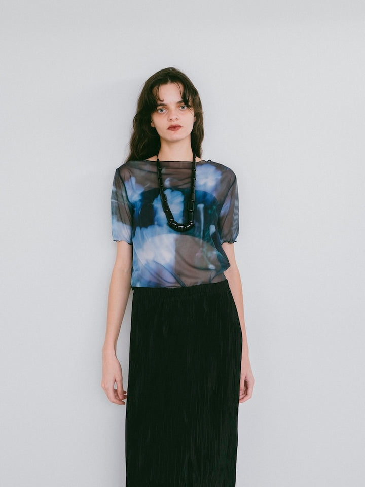 Half Sleeve Sheer Top