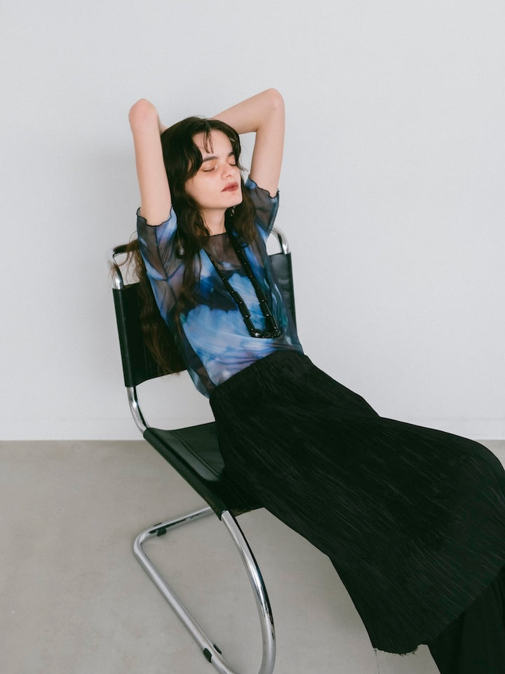 Half Sleeve Sheer Top