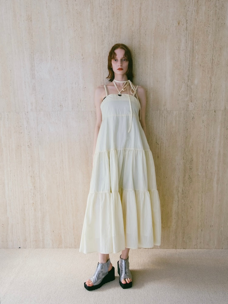 ワンピース Eyelet Tiered Dress marte Eyelet Tiered Dress｜アイレットティアードドレス – MARTE