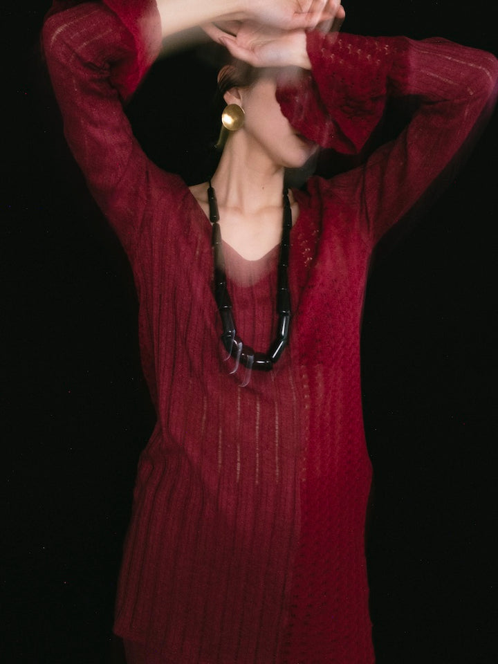 モデル身長：163cm / カラー：Bordeaux