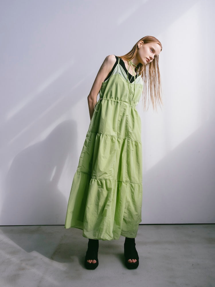 Mesh Panel Tiered Dress｜メッシュ切り替えティアードワンピース – MARTE