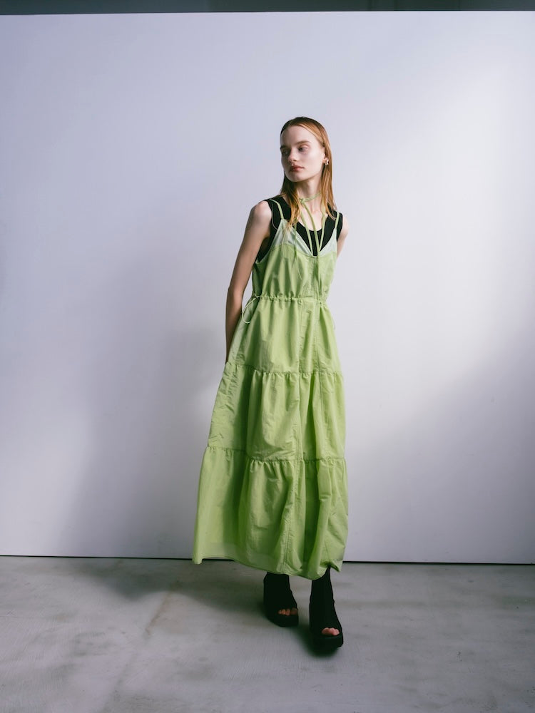 Mesh Panel Tiered Dress｜メッシュ切り替えティアードワンピース – MARTE