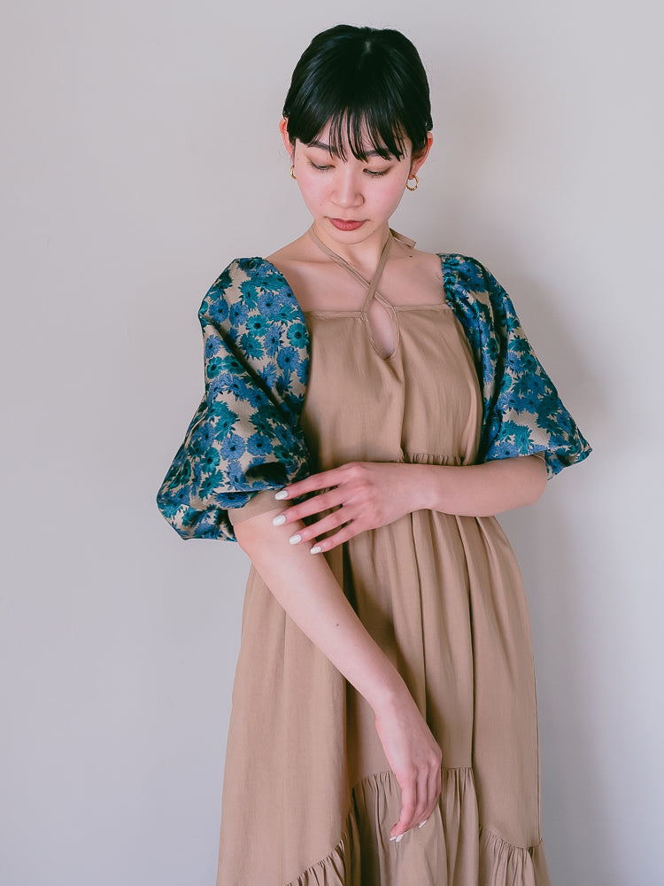 Jacquard Sleeve Tiered Dress｜ティアードドレス – MARTE