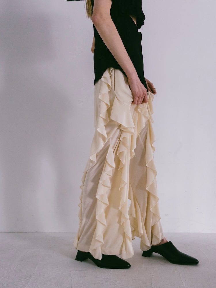 Spandex Raffle Pants｜スパンデックス素材ラッフルパンツ – MARTE