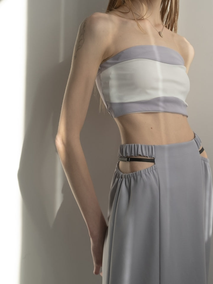 モデル身長：167cm / カラー：Lilac×White / 着用サイズ：Sサイズ