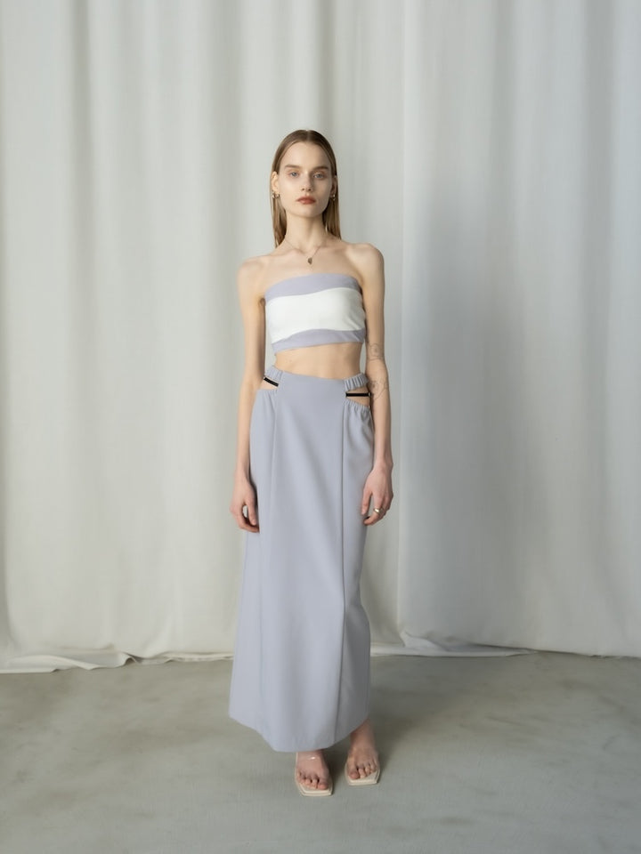 モデル身長：167cm / カラー：Lilac×White / 着用サイズ：Sサイズ