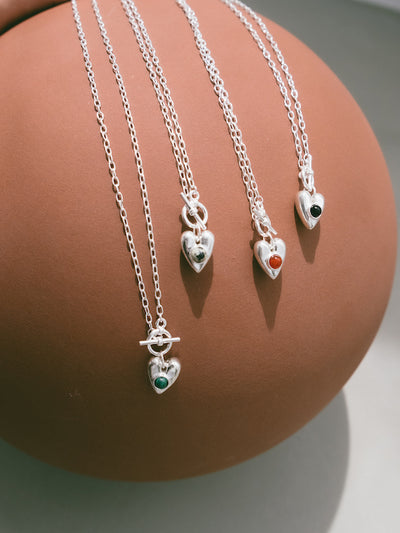 Stone Heart Necklace｜ハート型天然石ネックレス – MARTE