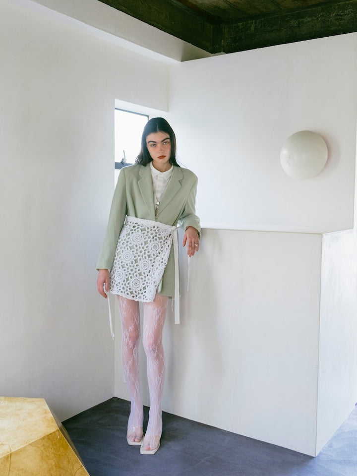 Upcycle Lace Apron / White3
