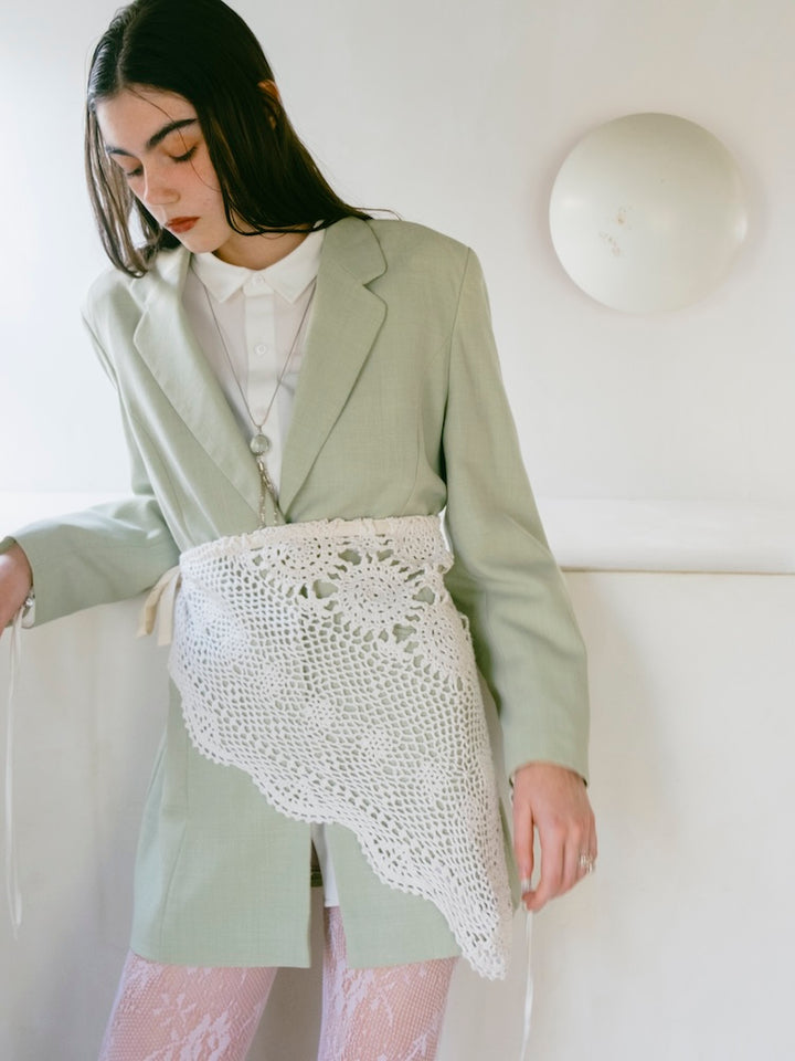 Upcycle Lace Apron / White2
