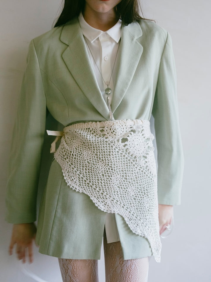 Upcycle Lace Apron / White2