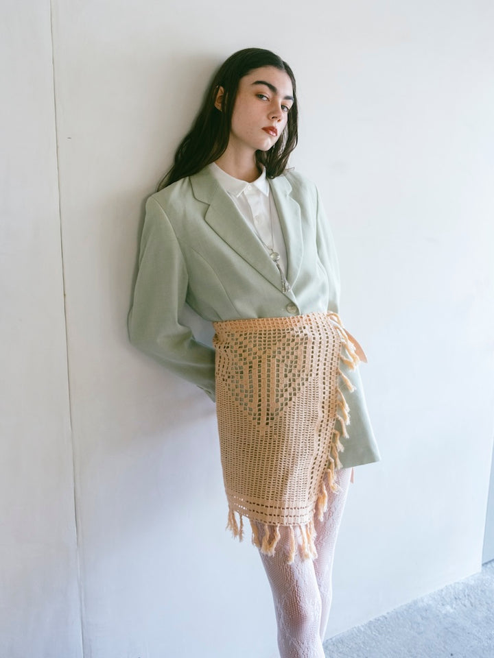 Upcycle Lace Apron / Salmon