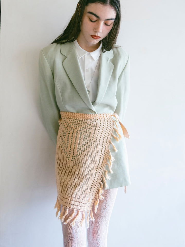 Upcycle Lace Apron / Salmon